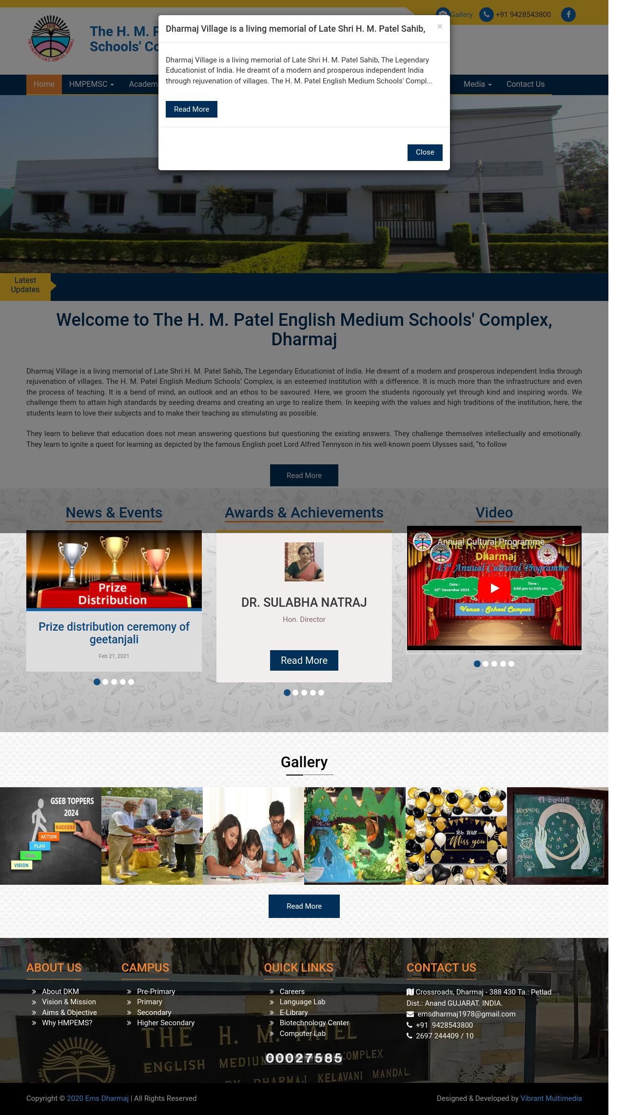 The H M Patel English Medium School Website Development