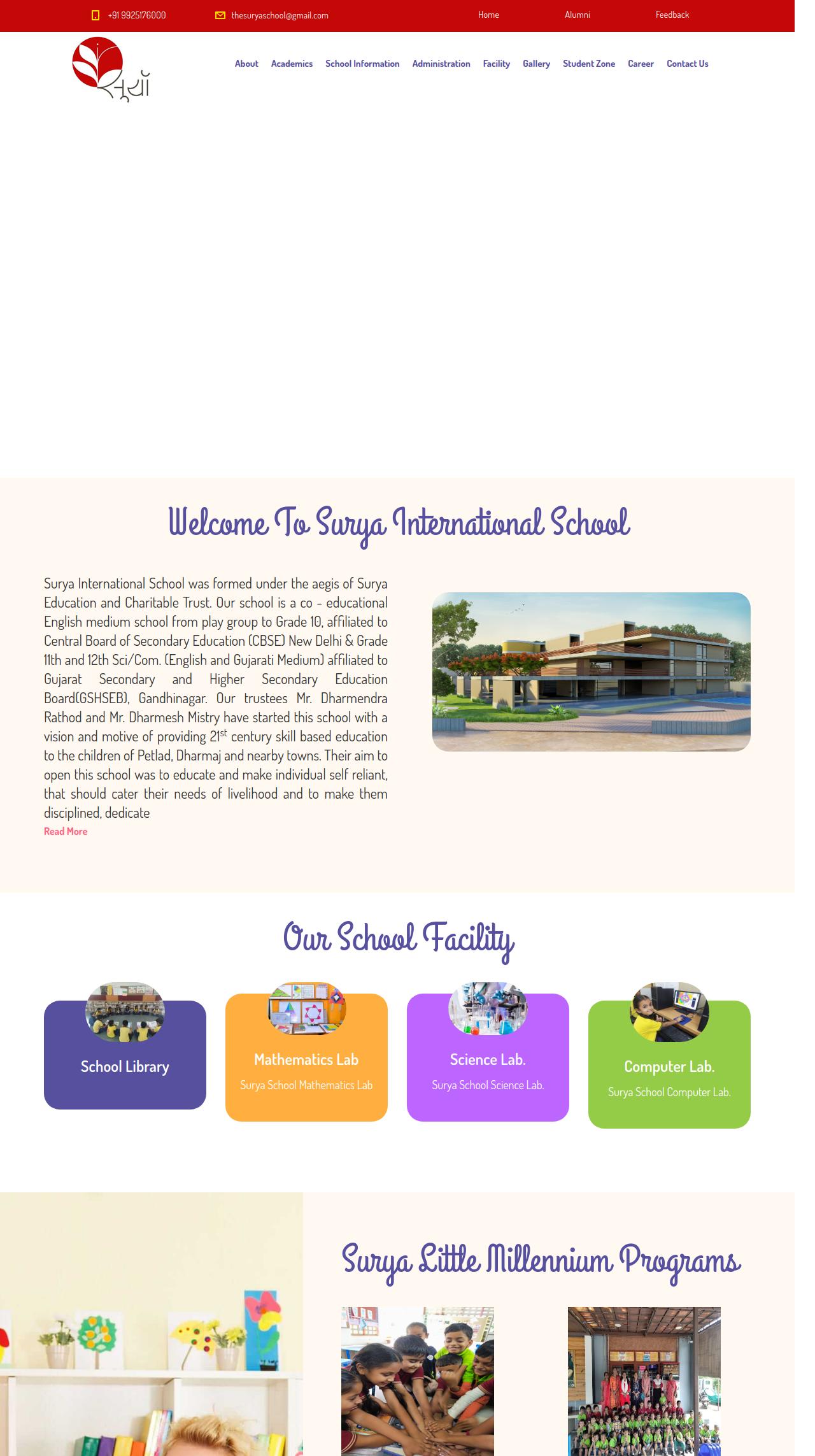 Surya International School Website Development